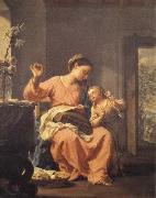 Francesco Trevisani Madonna Sewing with Child